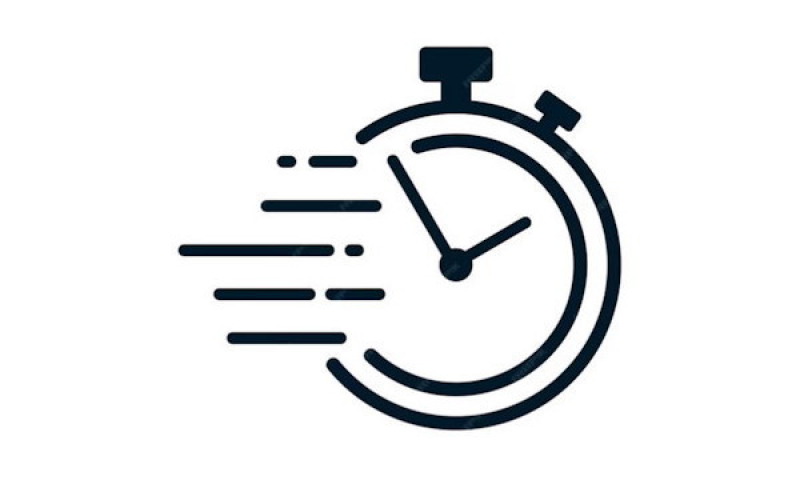 Symbol einer Stoppuhr für schnelle und termingerechte Lieferung von Texten.